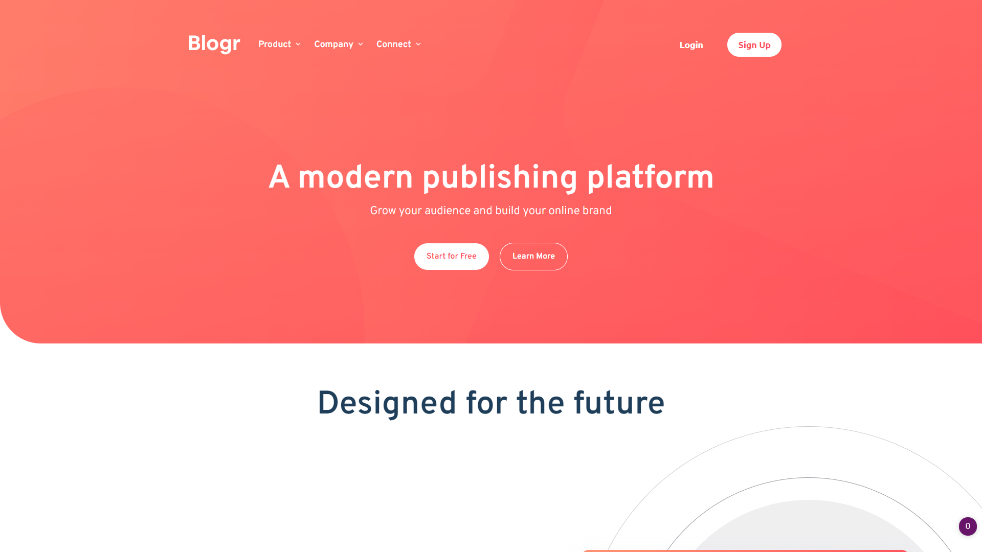 Blogr Landing Page