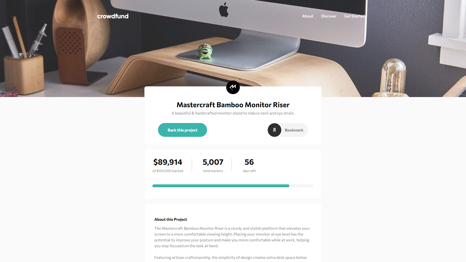 Crowdfunding product page