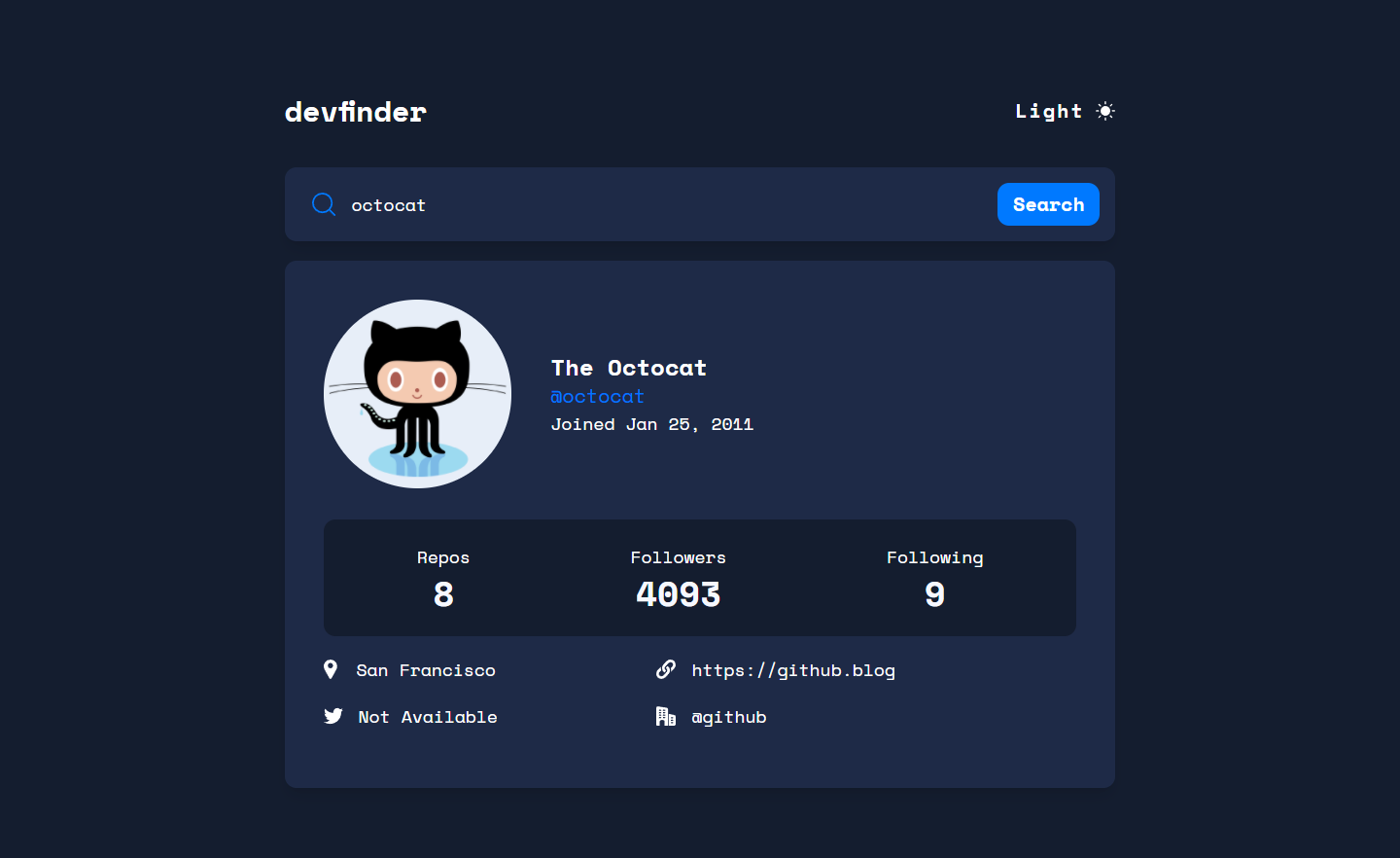 GitHub User Search